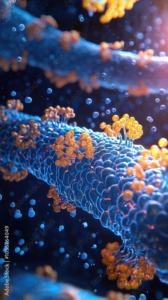 Aufkleber dynamic 3d representation of cell membrane structure