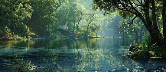 Obraz premium Beautiful River Reflection