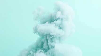 Emerald Haze in Fluid Motion, vibrant green smoke swirling gracefully, ethereal atmosphere, perfect for dynamic backgrounds or graphic overlays, captivating visual effect.