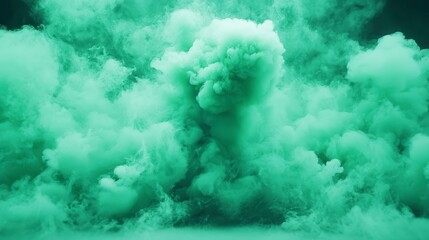 Emerald Vapor Flowing, a mesmerizing display of green smoke swirling gracefully, creating an ethereal atmosphere perfect for dynamic backgrounds or graphic overlays.