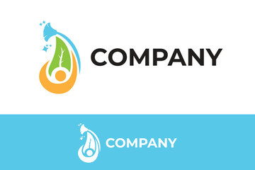 Fototapeta premium cleaning service logo, cleaning logo, home care logo, cleaning company business, leaf 
