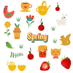 spring illustration vector element cute decoration