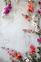 A charming floral border surrounding a blank space, perfect for invitations, greeting cards, or elegant backgrounds. The balanced composition makes it ideal for adding text or designs