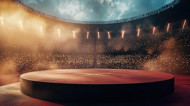 Dramatic Podium at Sports Awards Ceremony