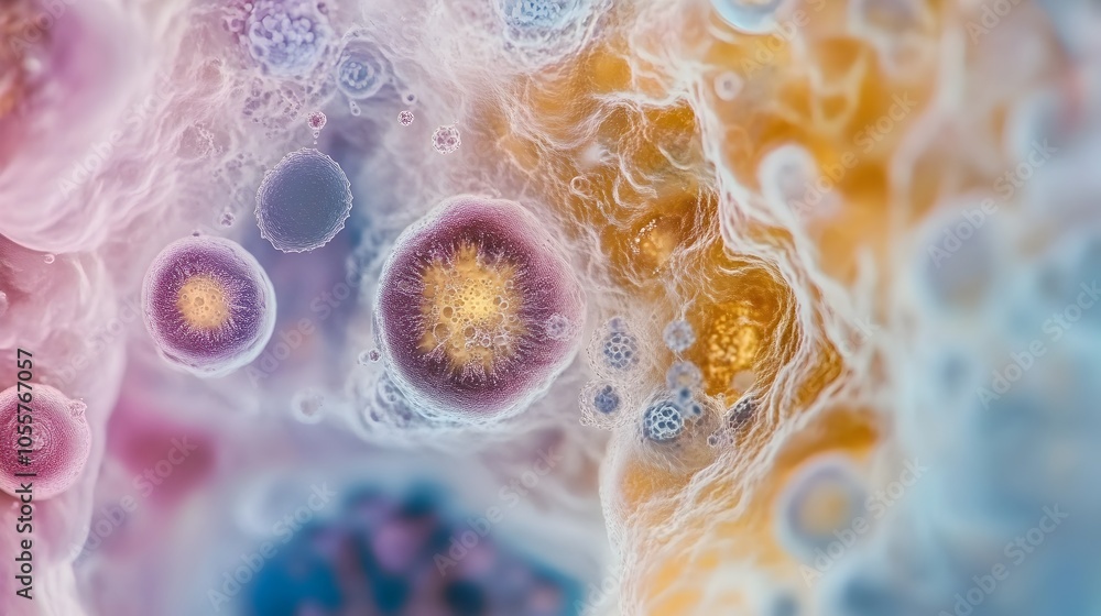 Poster intricate microbial structures in vibrant respiratory pathogen fluid