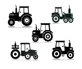 Tractor silhouette set 01