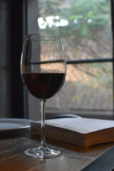 Red Wine Glass by the Window