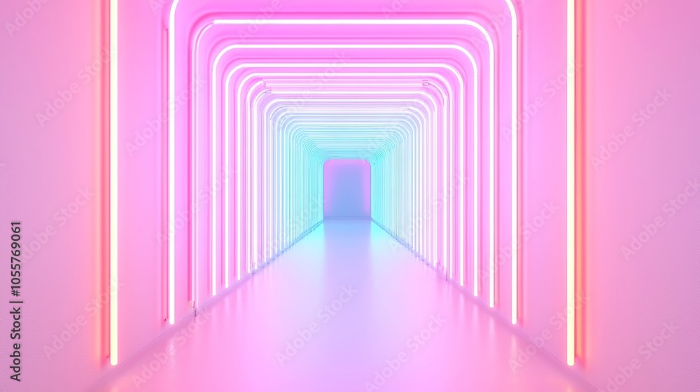 Poster retro neon vj loop with elongated rectangular shapes, vibrant colors, dynamic motion, perfect for im