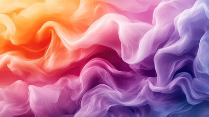 Obraz premium Abstract colorful smoke-like texture in vibrant orange, red, pink, and purple.