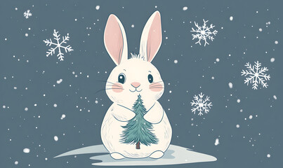 Obraz premium Joyful Christmas and New Year Collection: Santa, Festive Animals, Whimsical Decorations, Cozy Holiday Scenes, and Playful Winter Elements on White Background