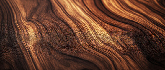 Fototapeta premium This close-up image of a polished wood surface showcases beautiful grain and natural patterns. Perfect for backgrounds, textures, and design projects.