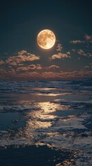 Captivating View of Full Moon Over North Pole