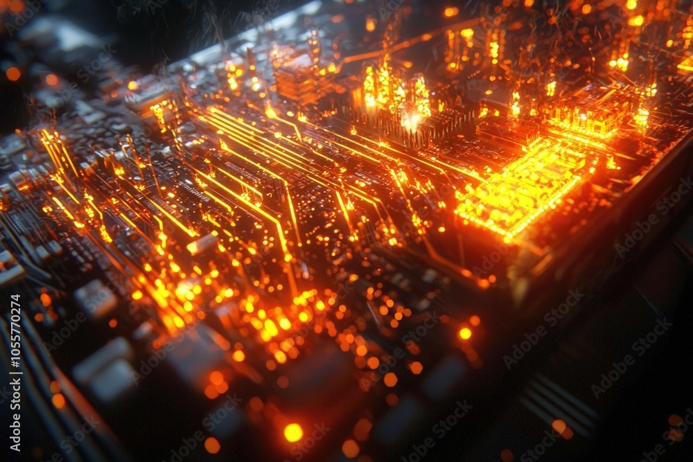 Poster illuminated circuit board a glimpse into advanced technology and innovation