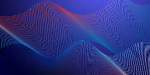 Digital flow wave line modern carve blend stripe line flowing futuristic technology blue glowing element line moving creative concept science technology create for thin texture vector background.
