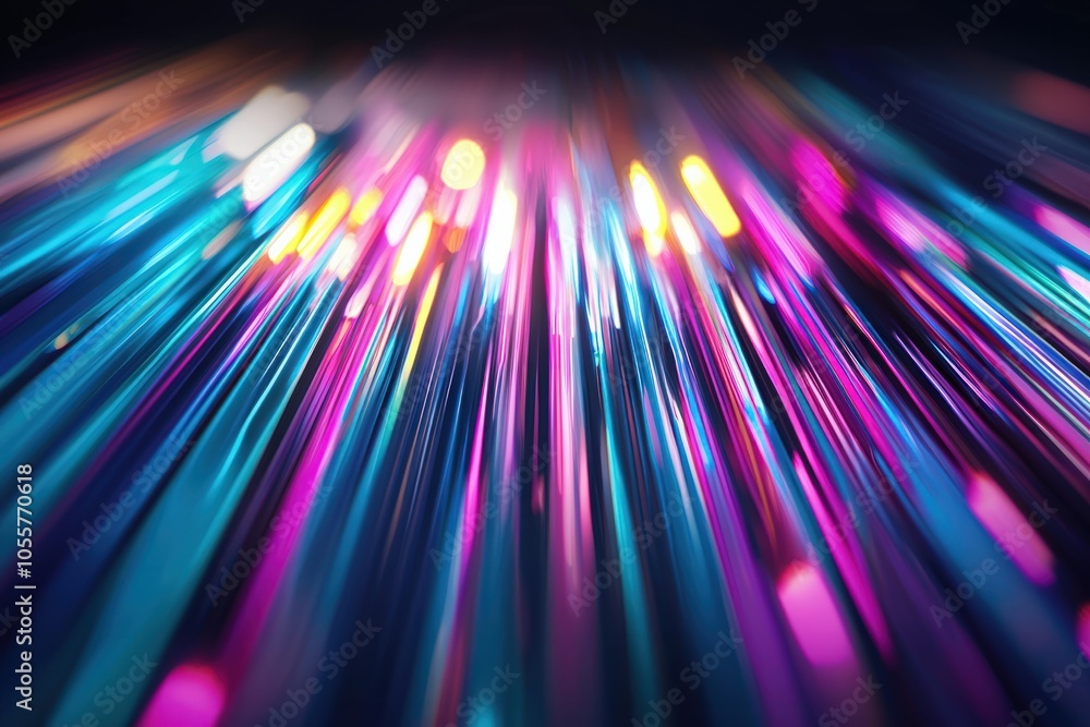 Aufkleber vibrant streams of light an abstract exploration of color and motion in a digital realm