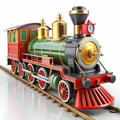 view of 3d toy like steam engine train