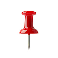 Red push pin isolated on transparent background