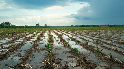 Flooded farmland the toll of natural disasters on agriculture