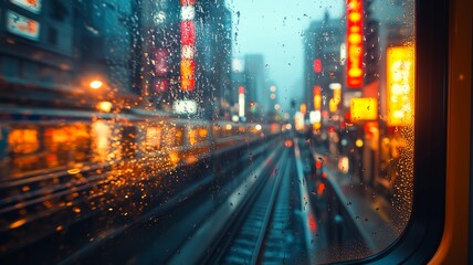 Obraz premium 電車と日本の風景