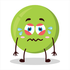 cute upset expression of pea cartoon character