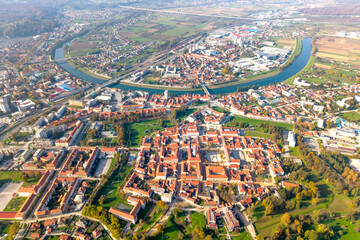 Croatia, Aerial view of the city of Karlovac