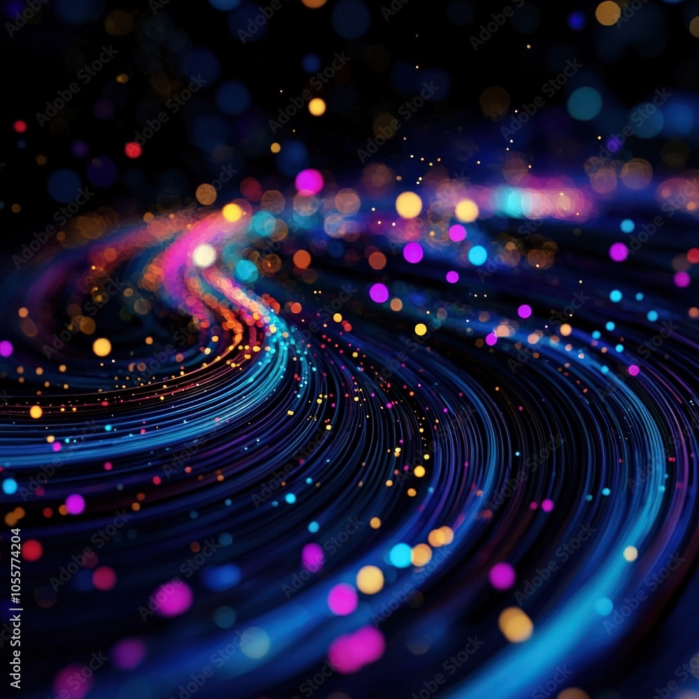Poster dynamic swirls of color a mesmerizing dance of light and motion