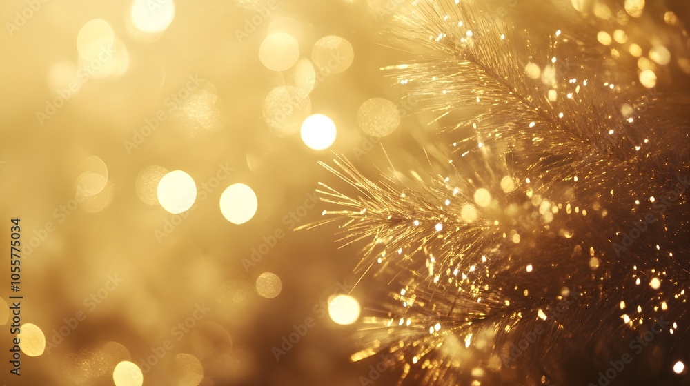Aufkleber sparkling golden fireworks and bokeh background with ample copy space