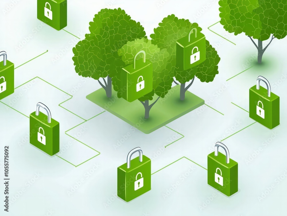 Poster enhancing digital security the intersection of nature and technology for data protection