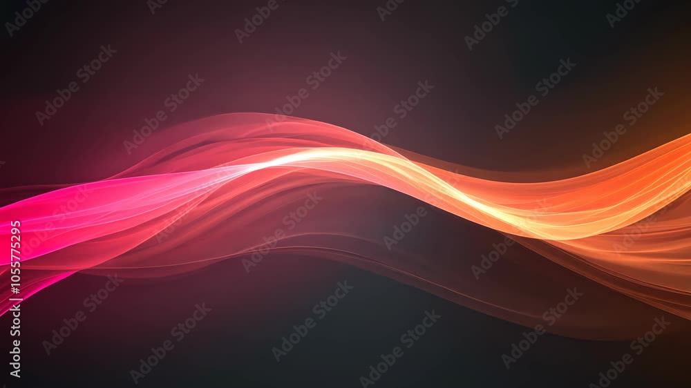 Poster abstract red wave on black background dynamic smooth flow modern design element creative art digital
