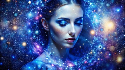 Cosmic Themed Dot Pattern with Stars and Galaxies for Unique Portrait Photography Backgrounds
