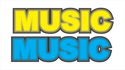 Graphic illustration term music blue yellow