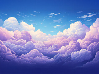 淡く美しいパステルカラーの雲海