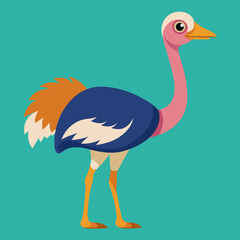 illustration of a cartoon ostrich