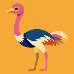 illustration of a cartoon ostrich