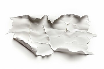 Obraz premium Frayed edges of torn paper showcased on a pure white backdrop. Artistic concept