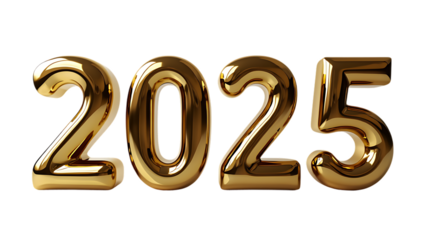 2025 gold for happy new year and holiday