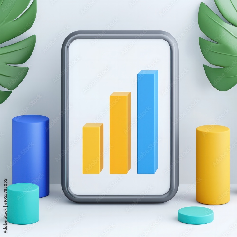 Aufkleber visualizing growth a colorful bar chart representation of business data trends