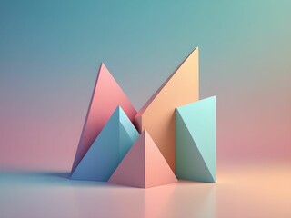 
wallpaper with abstract, pastel and 3D geometric shapes