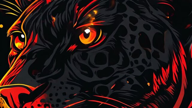 Cool t-shirt design with panther, on a black background.