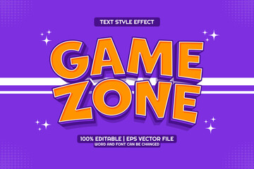 Game Zone Editable text Effect 3D Game style