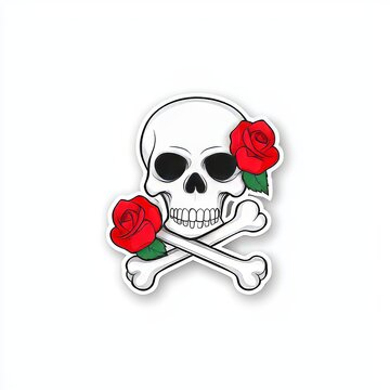 recommend clip art: Tattoo design combining gothic elements with a sense of beauty and mortality. Sketch engraving generative ai raster illustration.