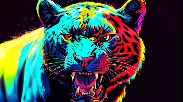 Cool t-shirt design with panther, on a black background.