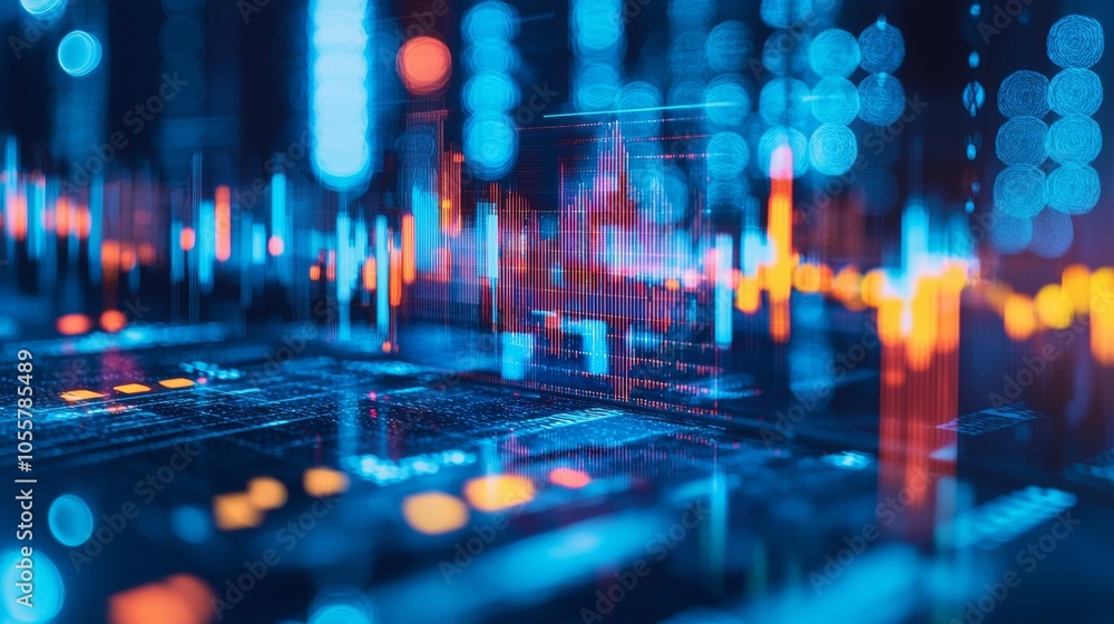 Poster Experience Futuristic Data Visualization featuring Dynamic Graphs and an array of Vibrant Colors that engage the viewer