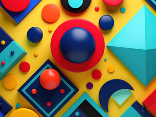 Obraz premium Vibrant Colorful Geometric Shapes Abstract Background Design
