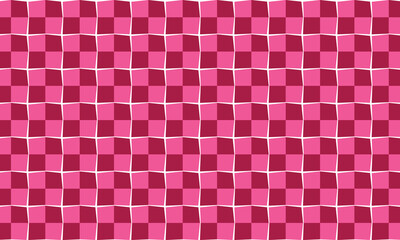 Pink Checkerboard Pattern Geometric Abstract Seamless Vector Background, Wavy Pink Squares Repeating Seamless Vector Pattern, Pink Checkerboard Mosaic Abstract Texture, Pink Checkerboard Harmony