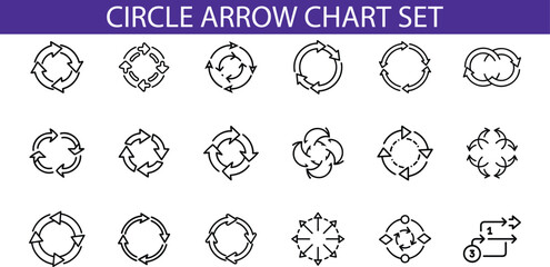 Circular Arrow Chart Set Icons Graphic Design