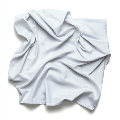 Wrinkled white fabric on a plain background