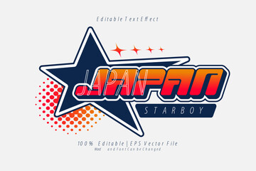 Japan Star boy Editable text Effect Gradient y2k style