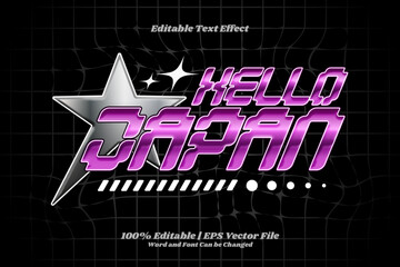 Hello Japan Editable text Effect Gradient y2k style