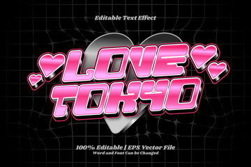 Love Tokyo Editable text Effect Gradient y2k style